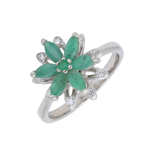 Серебряное кольцо с изумрудами