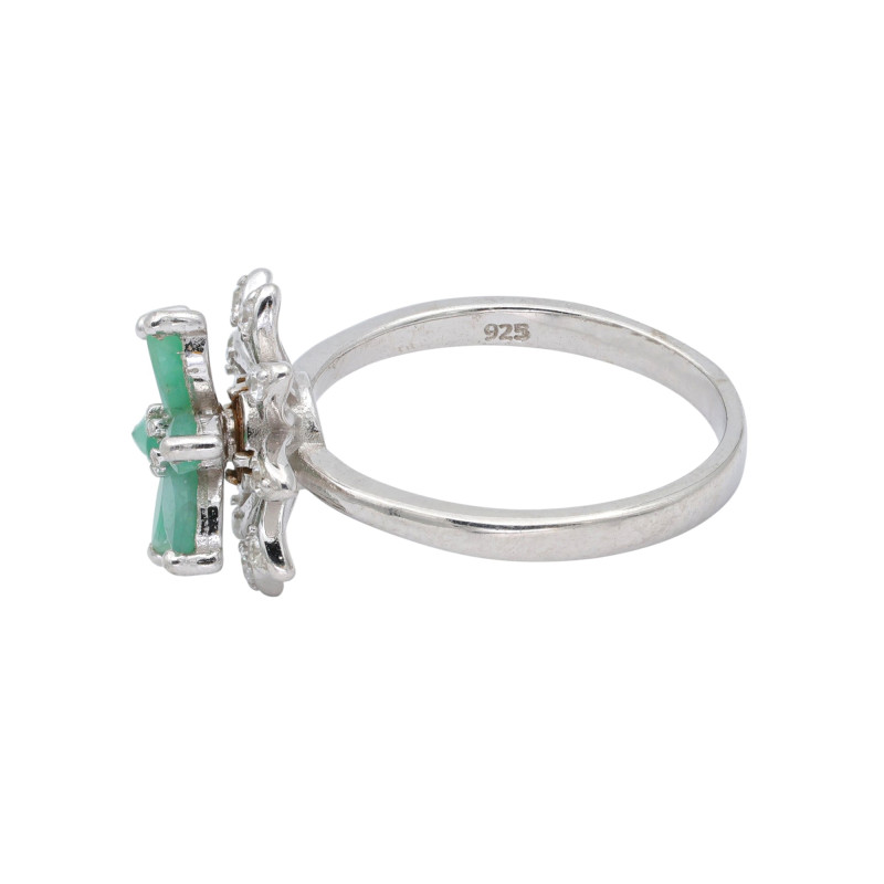 Серебряное кольцо с изумрудами