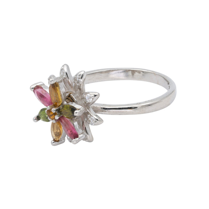 Серебряное кольцо с турмалинами