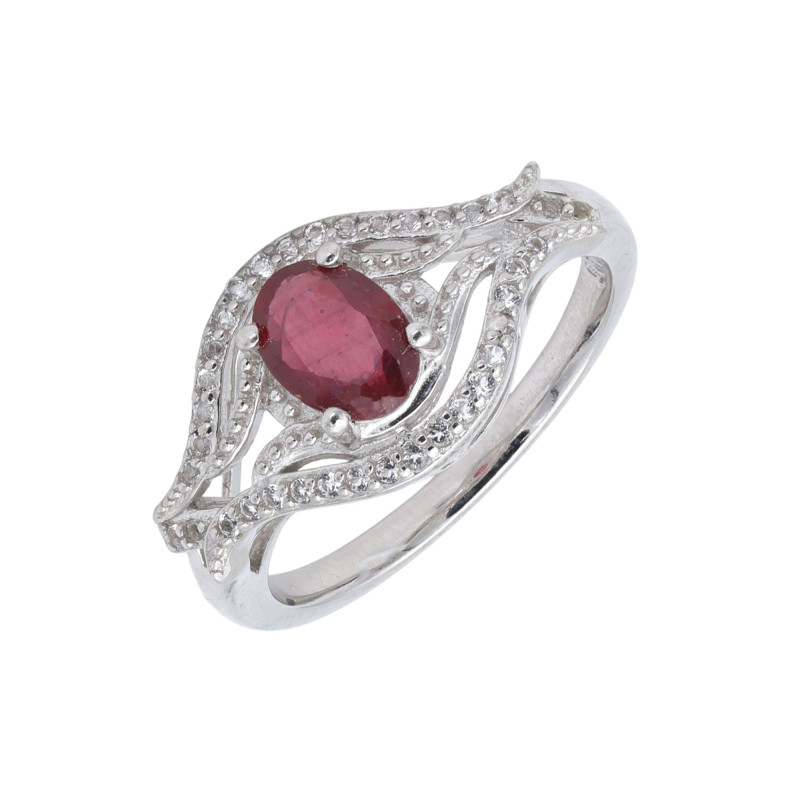 Кольцо из серебра с рубином