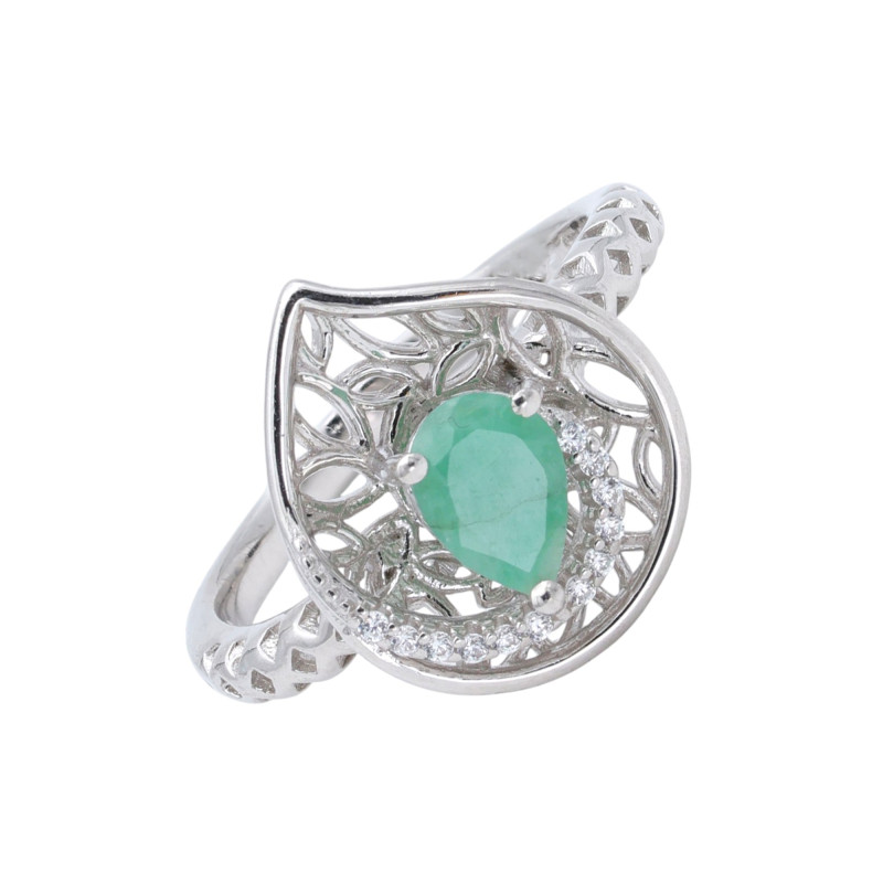 Кольцо из серебра с изумрудом