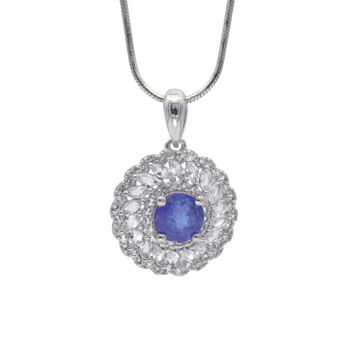 Подвеска из серебра с танзанитом