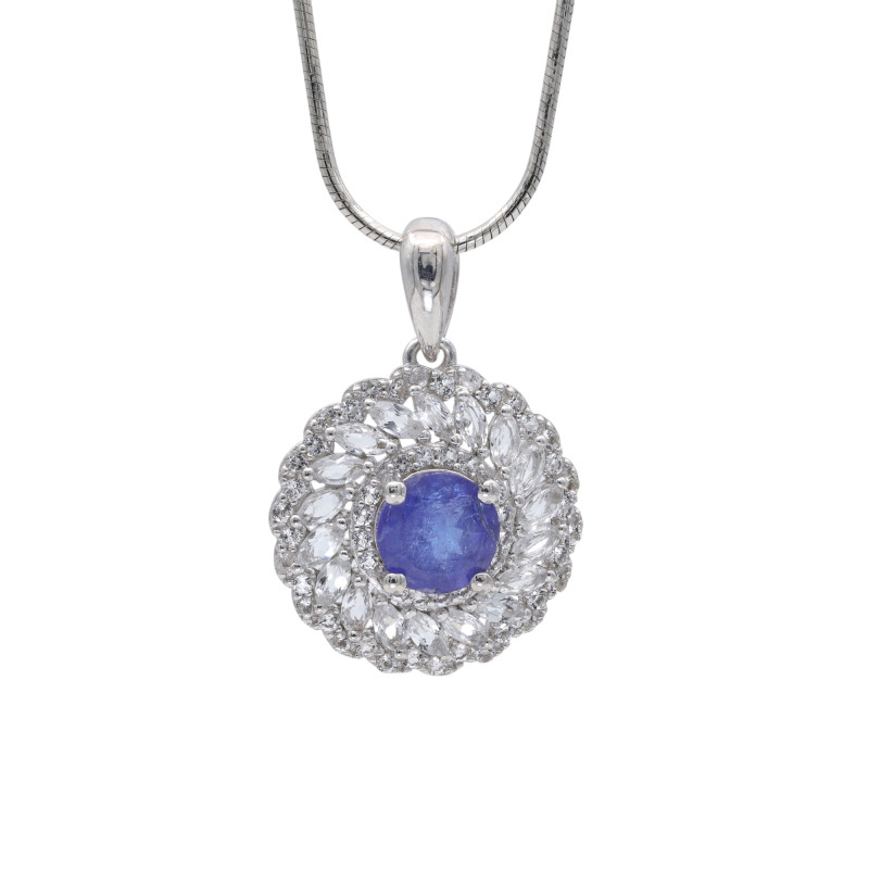 Подвеска из серебра с танзанитом