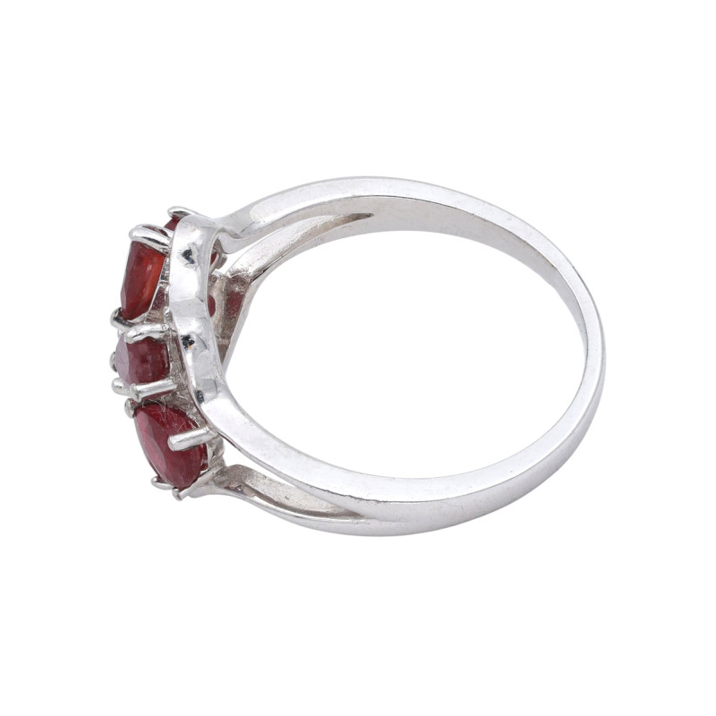 Кольцо серебряное с рубинами