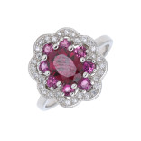 Серебряное кольцо с родолитом