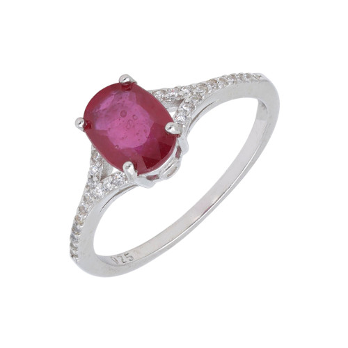 Серебряное кольцо с рубином