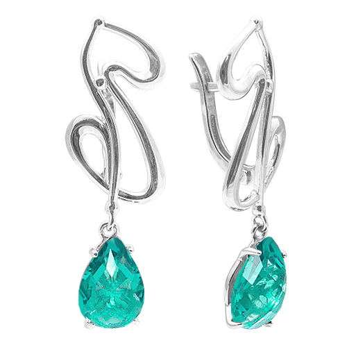 Серьги из серебра с кварцем