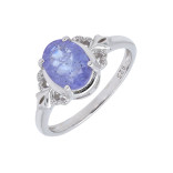 Кольцо серебряное с танзанитом