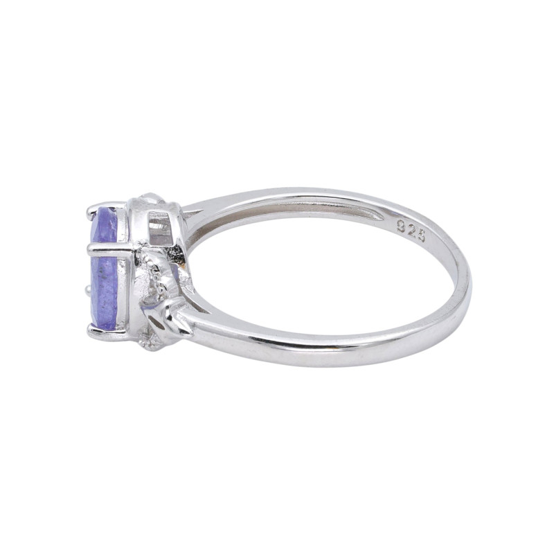 Кольцо серебряное с танзанитом
