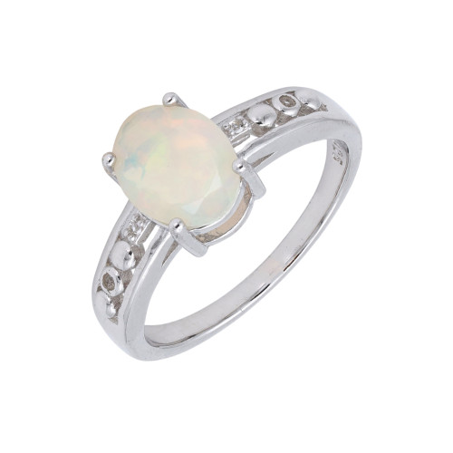 Кольцо из серебра с опалом