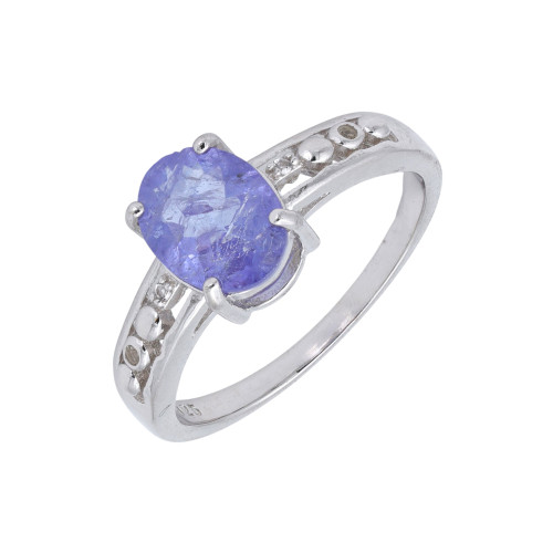 Кольцо из серебра с танзанитом 