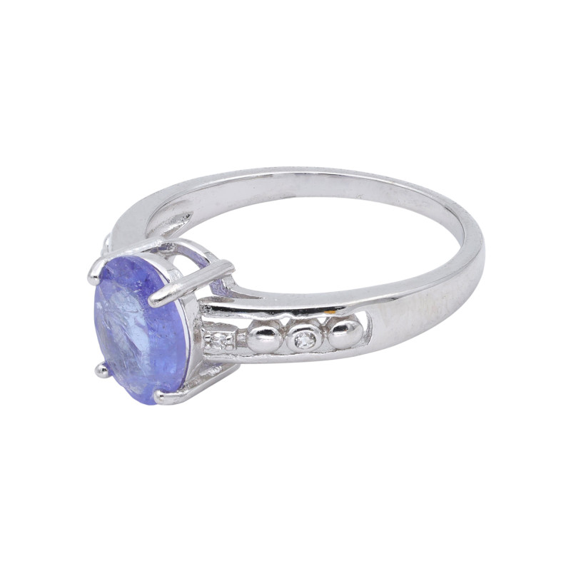 Кольцо из серебра с танзанитом 