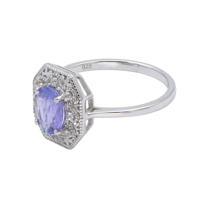 Серебряное кольцо с танзанитом