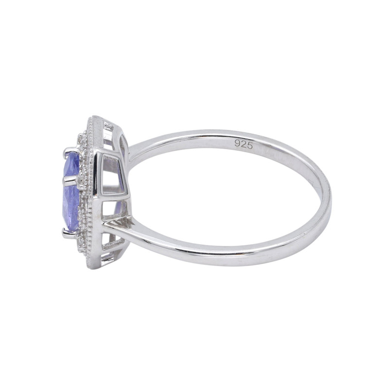 Серебряное кольцо с танзанитом