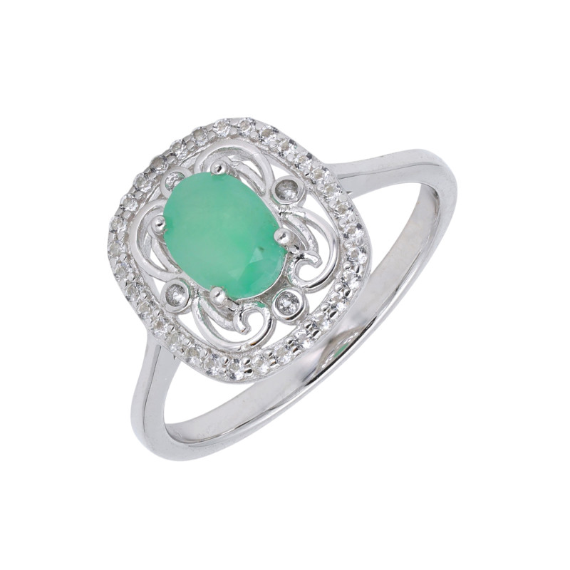 Серебряное кольцо с изумрудом
