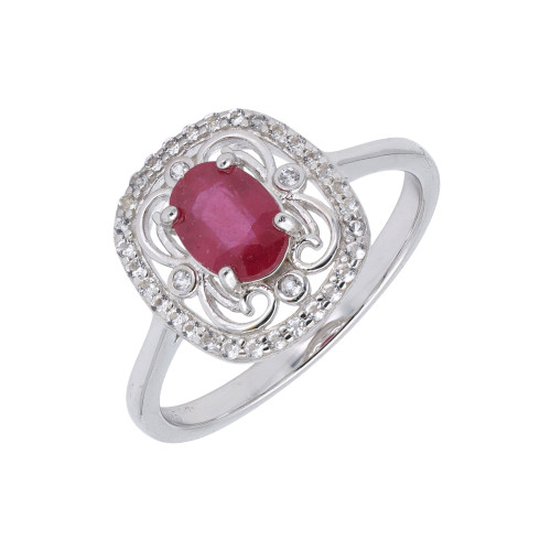 Кольцо из серебра с рубином