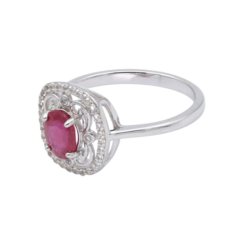 Кольцо из серебра с рубином