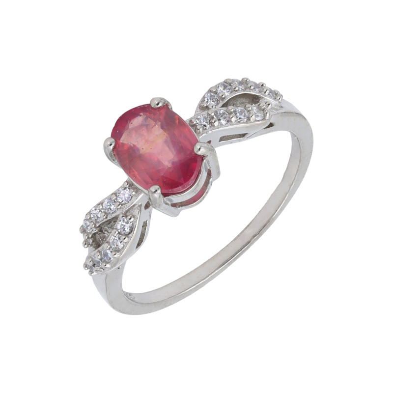 Кольцо из серебра с рубином