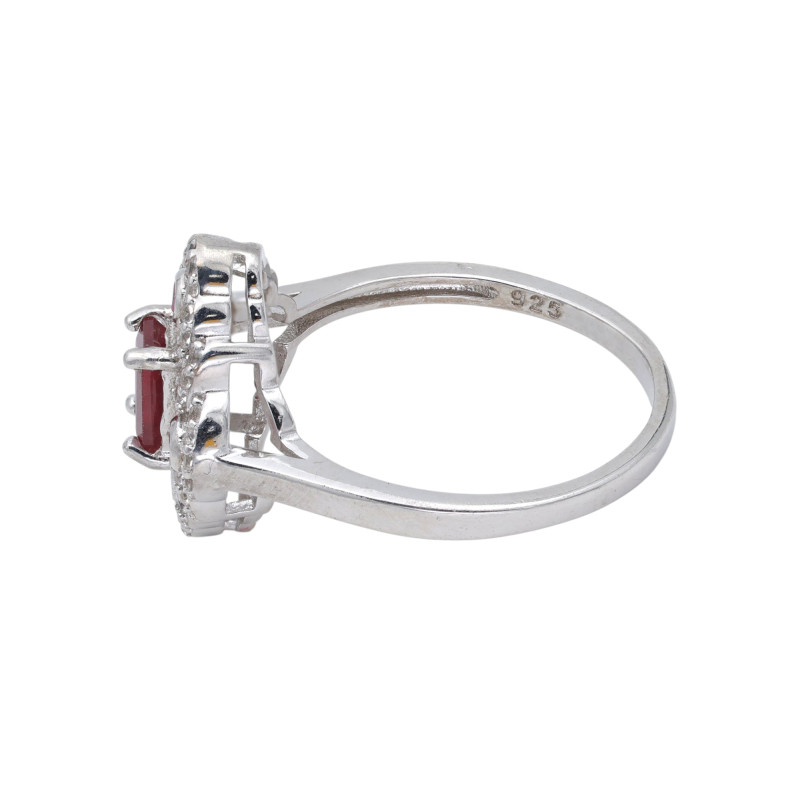 Серебряное кольцо с рубинами