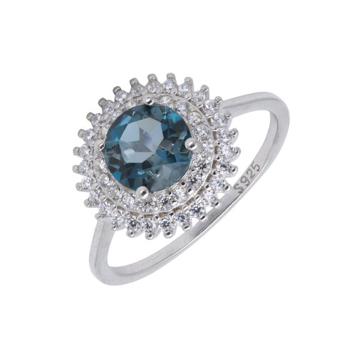 Кольцо из серебра с топазом