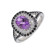 Кольцо серебряное с аметистом и шпинелью