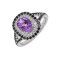 Кольцо серебряное с аметистом и шпинелью