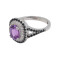 Кольцо серебряное с аметистом и шпинелью