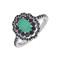 Кольцо из серебра с изумрудом и шпинелью