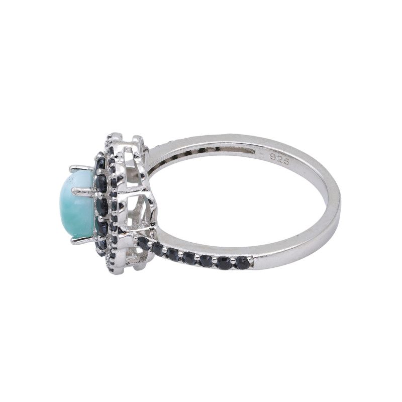 Кольцо из серебра с изумрудом и шпинелью