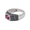 Кольцо серебряное с рубином и шпинелью