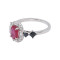 Серебряное кольцо с рубином и шпинелью