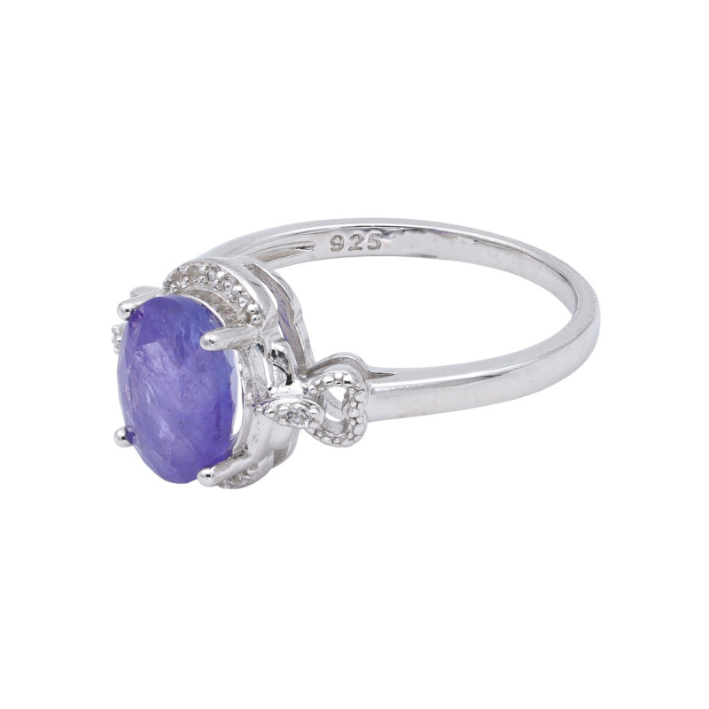 Кольцо из серебра с танзанитом