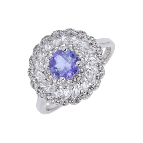 Серебряное кольцо с танзанитом