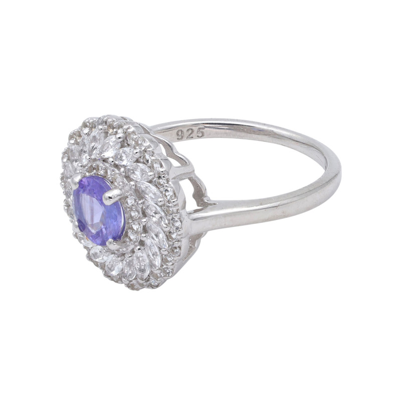 Серебряное кольцо с танзанитом