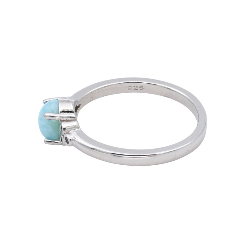 Кольцо из серебра с ларимаром и шпинелью