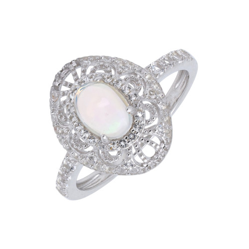 Кольцо из серебра с опалом