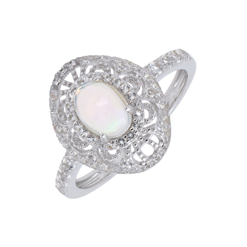 Кольцо из серебра с опалом