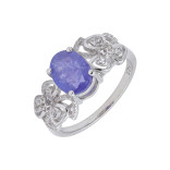 Кольцо из серебра с танзанитом