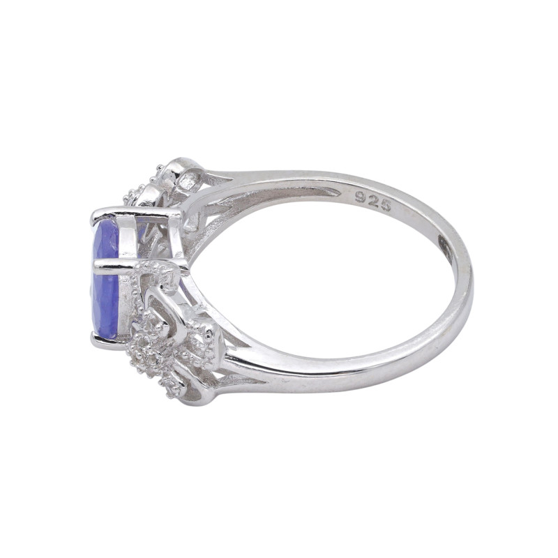 Кольцо из серебра с танзанитом