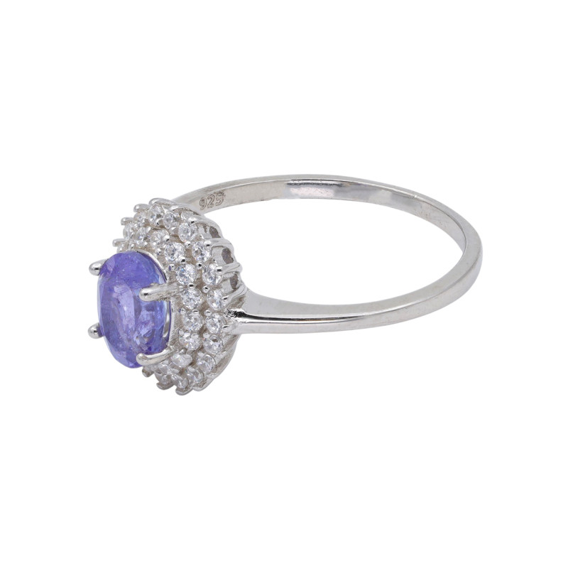 Серебряное кольцо с танзанитом