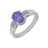 Серебряное кольцо с танзанитом