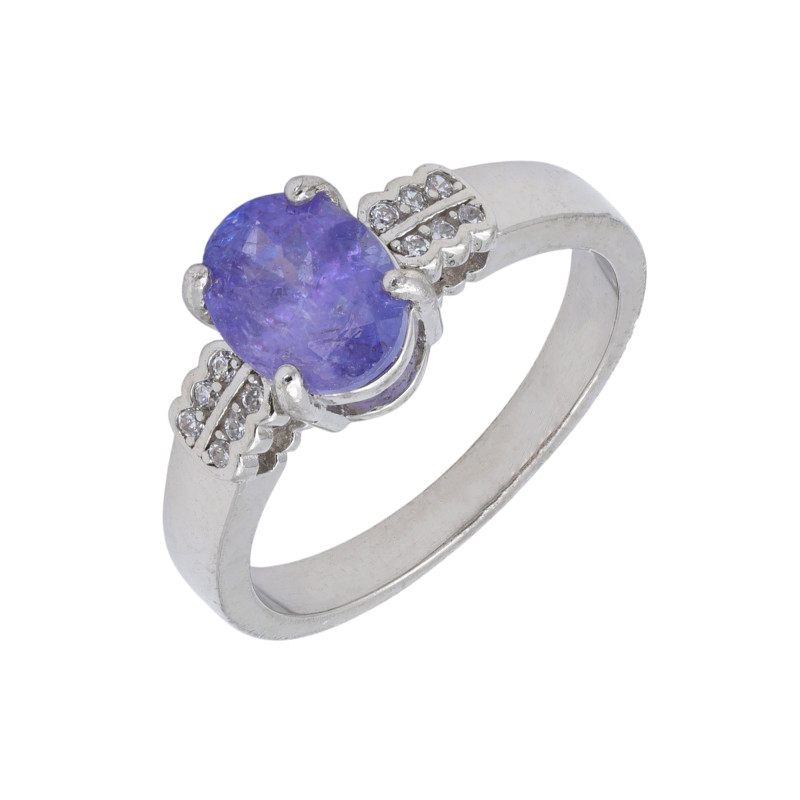 Серебряное кольцо с танзанитом