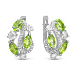 Серьги серебряные с цитрином и фианитами