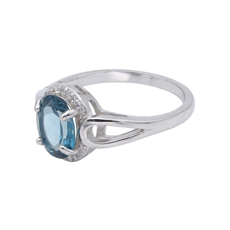 Серебряное колььцо с топазом