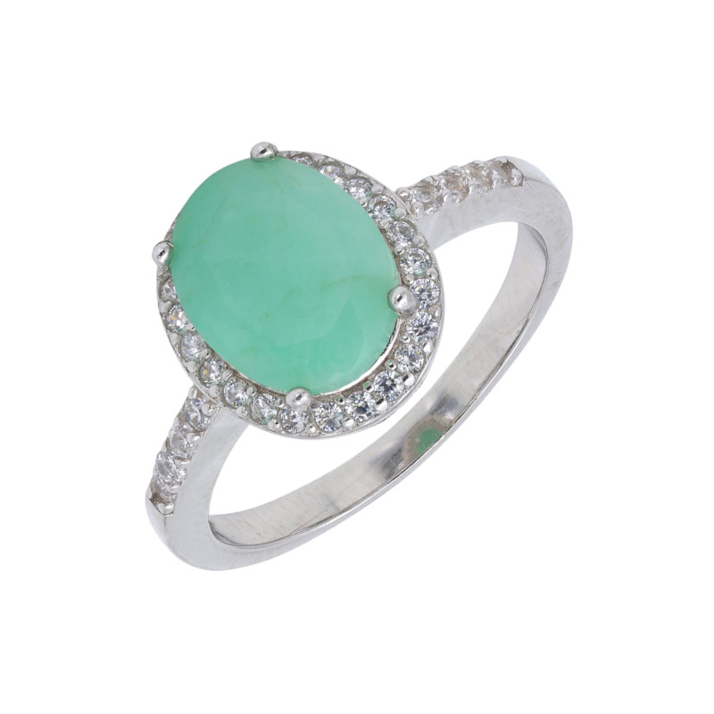 Кольцо из серебра с изумрудом