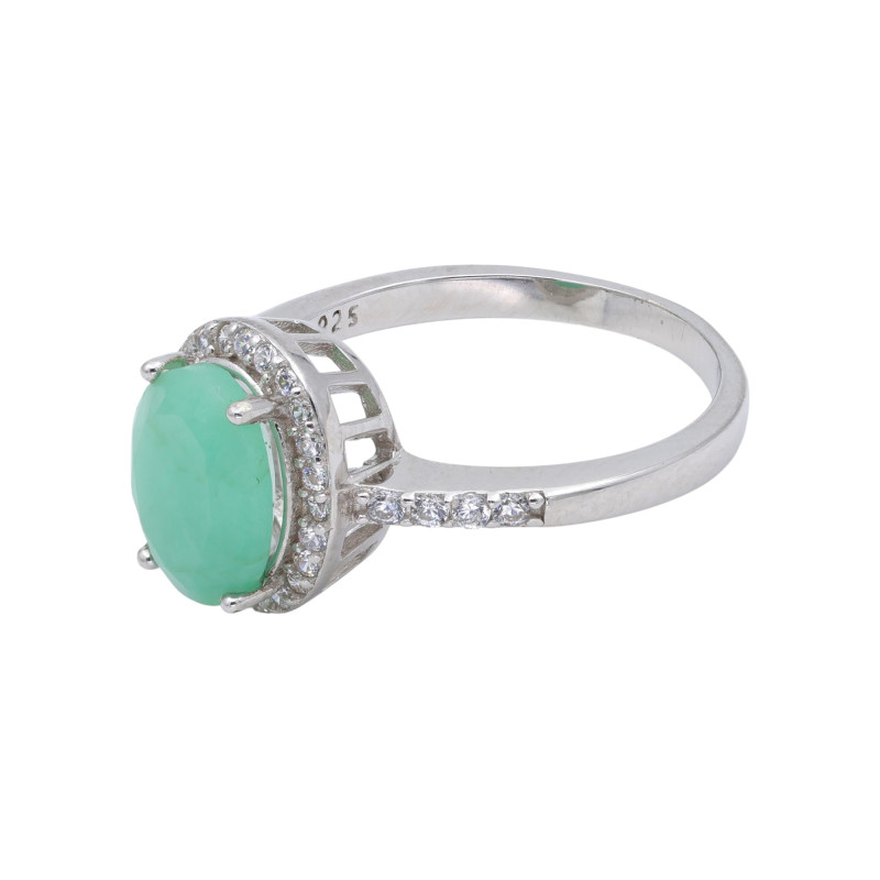 Кольцо из серебра с изумрудом
