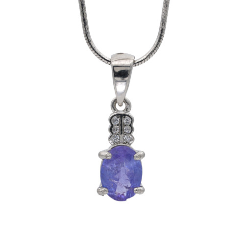 Подвеска из серебра с танзанитом