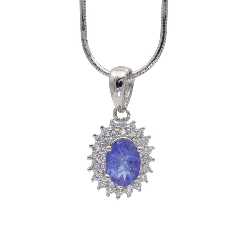 Подвеска из серебра с танзанитом