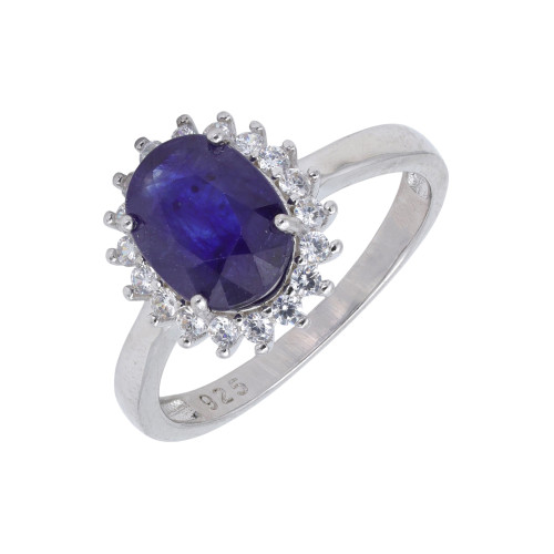 Серебряное кольцо с сапфиром