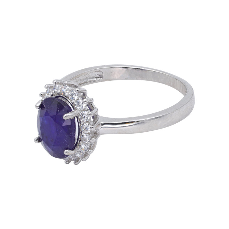 Серебряное кольцо с сапфиром